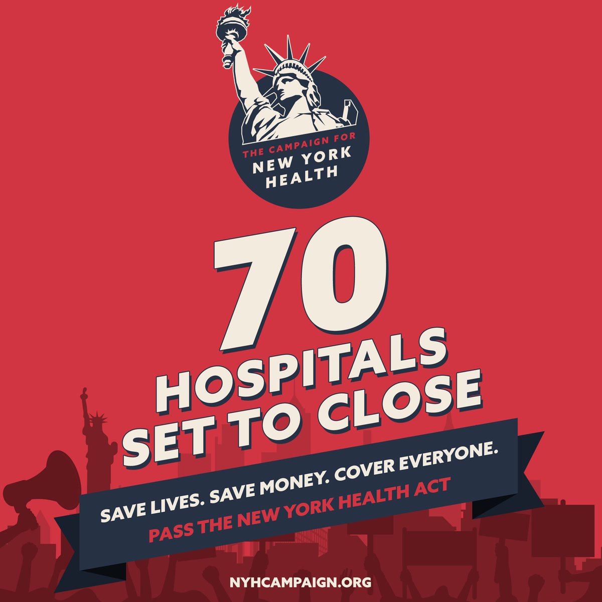 When hospitals close, communities suffer.

The NY Health Act protects care, saves hospitals &amp; guarantees healthcare for all.

Albany—it’s time to fight back.

#PassNYHA #NYFightBack