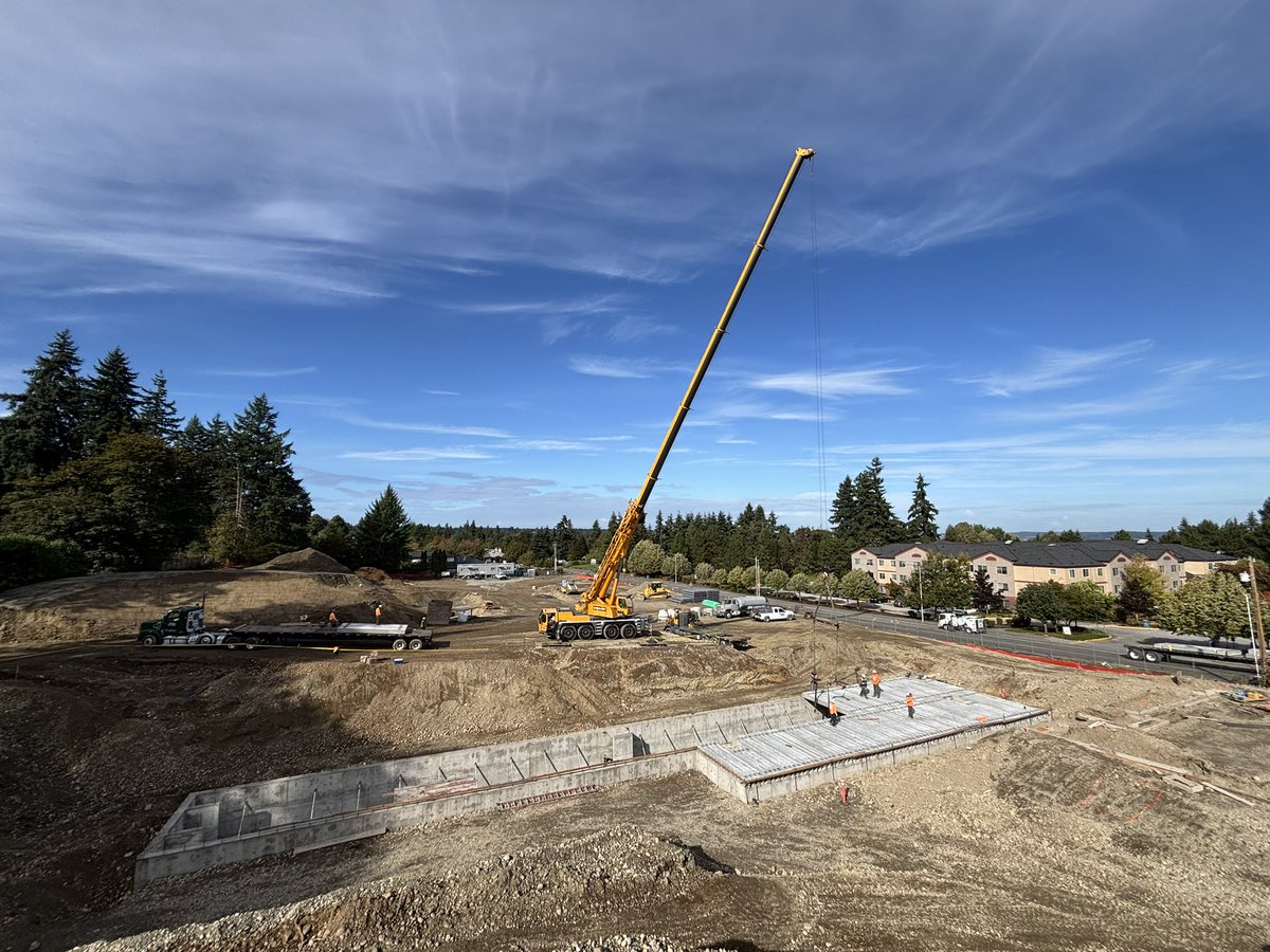 Precast concrete installation on this storm water structure project in Puyallup, WA