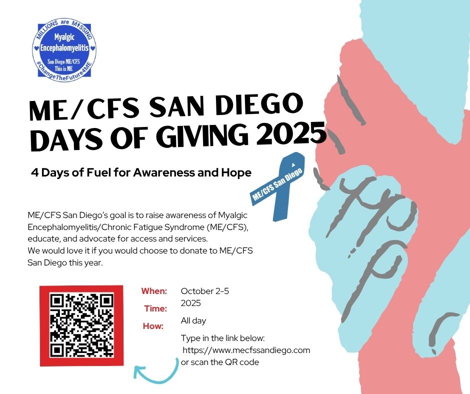 This year has been especially hard for our ME/CFS San Diego team. Like many in our community, I’ve had worsening symptoms and limited capacity. So we’re keeping our annual fundraiser simple.
If you’re able, please support: mecfssandiego.com/support-mecfs-…