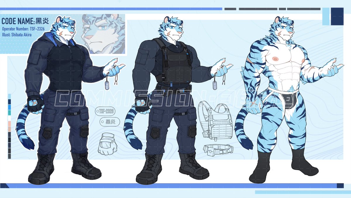 ❄️ COMMISSION
🔹炎烬余痕，渊瞳烬锋
---------------------------
感谢白色咸鱼老师支持