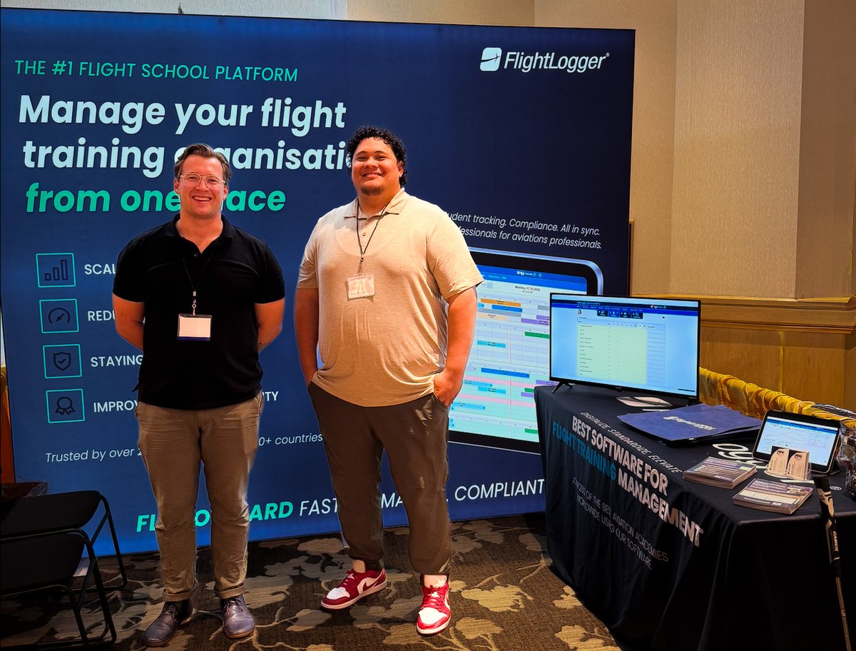 FlightLogger1's tweet image. Day 1 at UAA 2025 – Live from Costa Mesa!

If you’re attending #UAA2025, swing by and say hi to the team - we’d love to meet you, share a demo, and chat about the future of aviation education.

#UAA2025 #FlightLogger #AviationConference #FlightTraining #AviationEducation