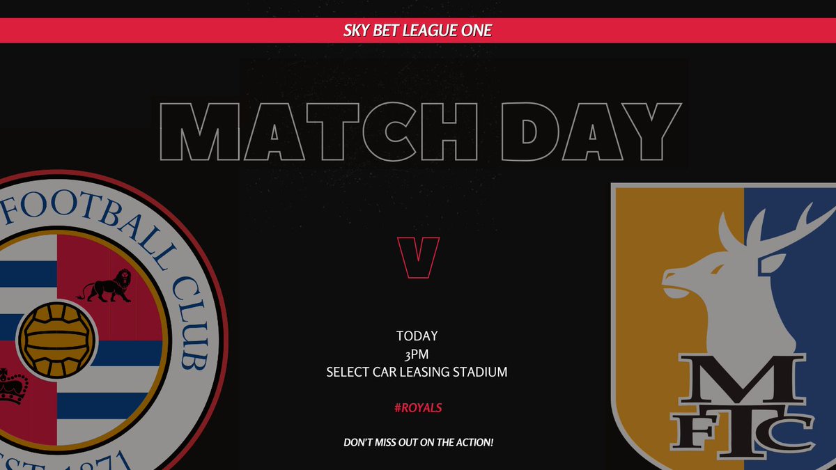 The Royals are playing Mansfield Town at 3pm, but we're open from midday ready to fuel you with tasty food and drinks before the game 🍻

📍Find us between Gates 7 &amp; 8 at the stadium. Come on urzzz!! #ReadingFC