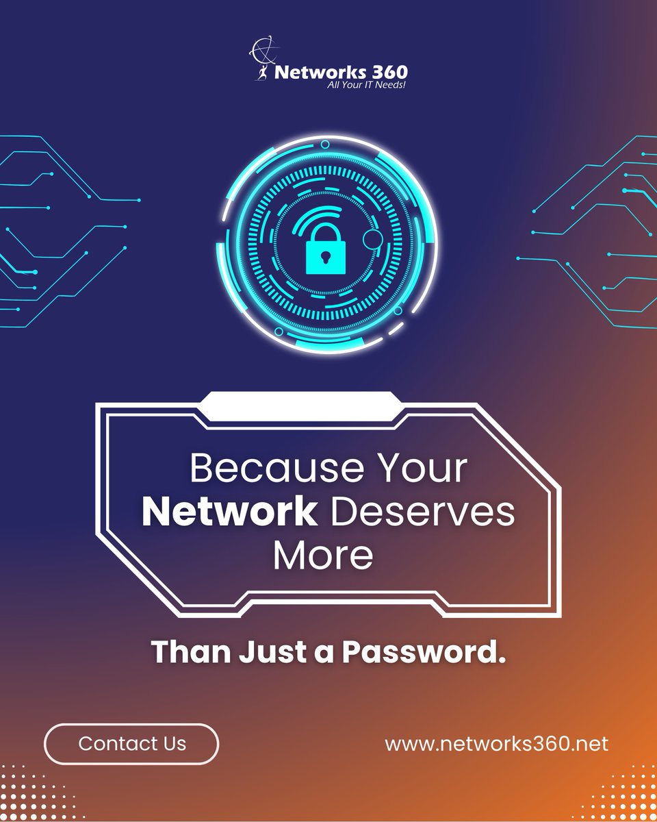 In today’s digital world, a simple password isn’t enough to keep your business safe.

📞 Contact us today: 832-740-4444
🌐 Learn more: networks360.net

#Networks360 #NetworkSecurity #CyberProtection #BusinessSecurity #SecureNetwork #CyberDefense #DataProtection