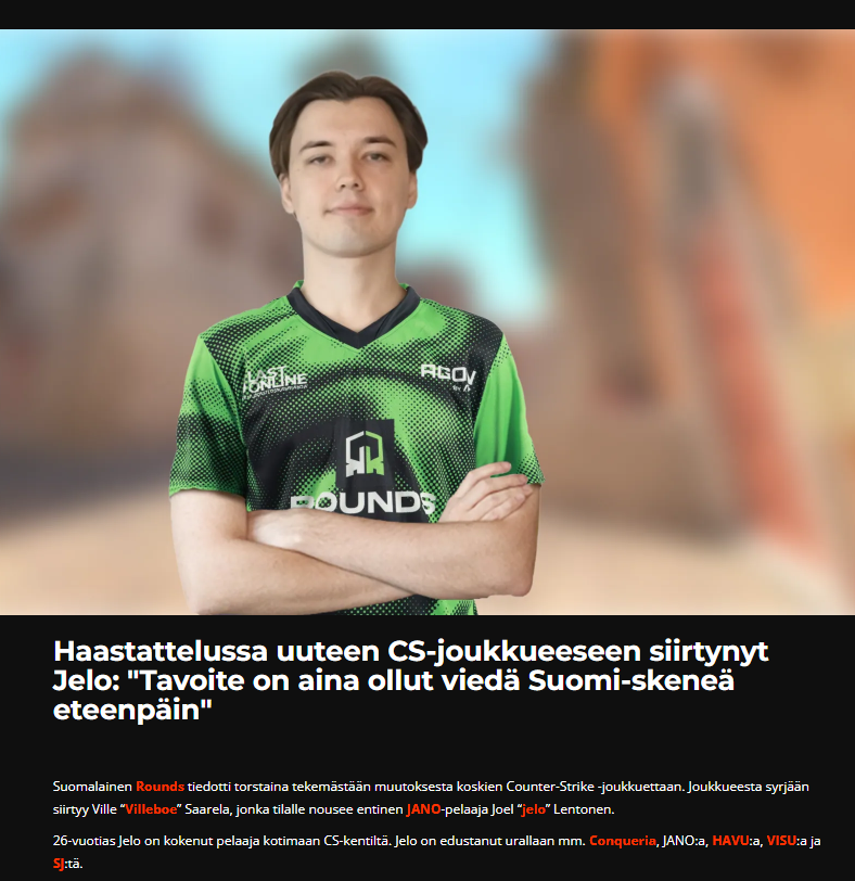 Haastattelu <a href="/PelaajatCom/">Pelaajat.com</a>:illa, höpöttelyä Roundsiin liittymisestä ja muista kountterihommista: pelaajat.com/uutiset/haasta…