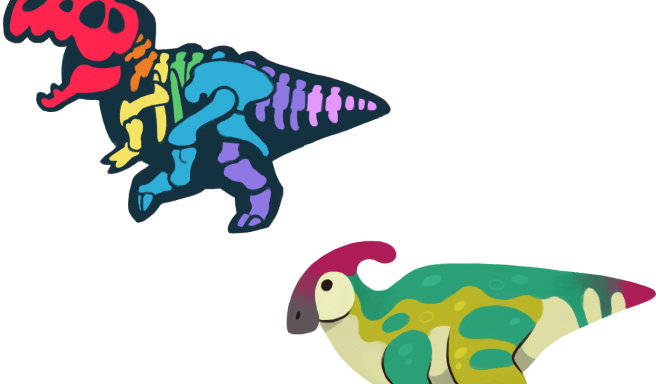 「new parasaurolophus look~ #paleoart time」|Squeegool🏳️‍🌈 MAR 4-5 #KOMIKET2023のイラスト