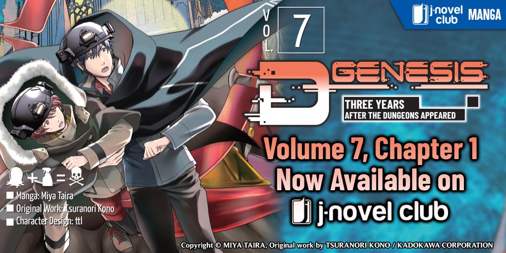 jnovelclub's tweet image. Keigo and Miyoshi set out to find the rumored Mining skill orb—said to produce mineral drops in the dungeons—only to clash with an angry sun god!  ☀️💢 &quot;D-Genesis: Three Years after the Dungeons Appeared&quot; (Manga) Volume 7 is here with Chapter 1!  bit.ly/4nCGZ5m