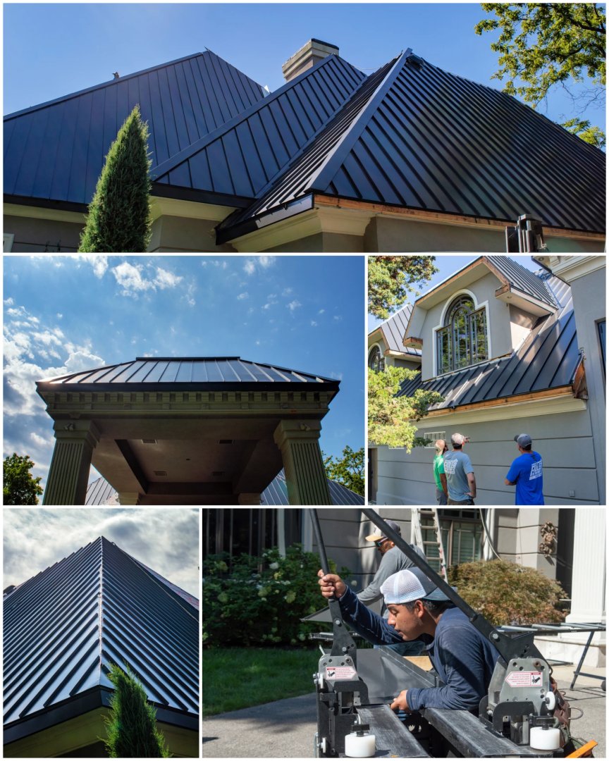 We're cutting corners again. Lots of them. Team Fidler is reroofing this stunning home in South Kansas City, replacing cement tiles with standing-seam steel panels. Standing seam is a stylish and durable interlocking roofing system.
FidlerOnTheRoofKC.com • 816.298.5648