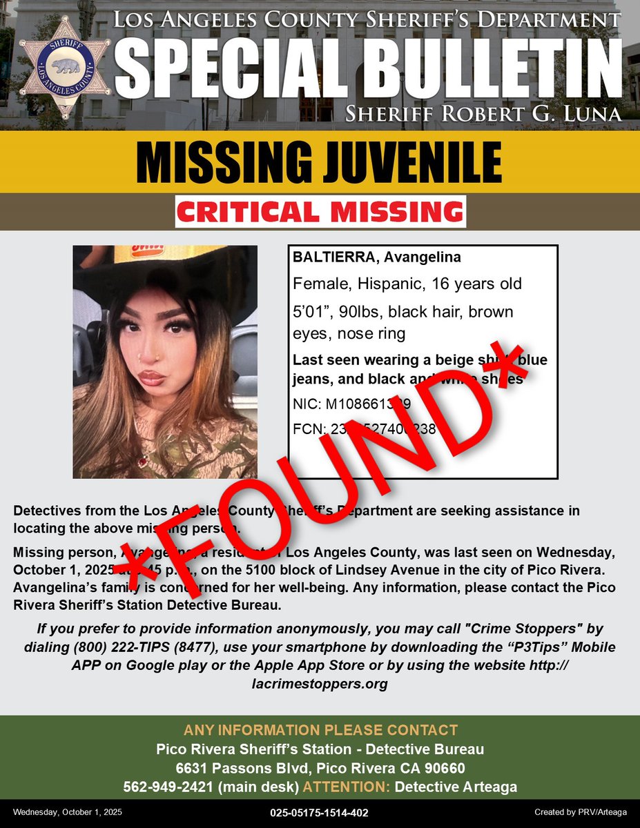 LASD Pico Rivera Station tweet media