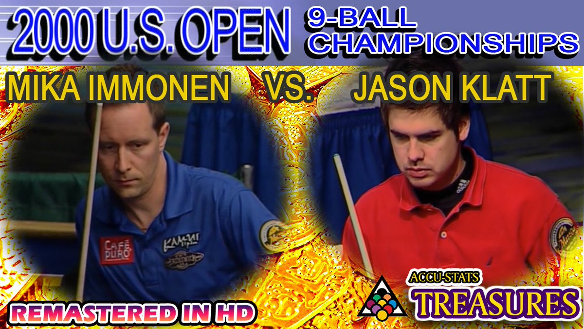 Premiering tonight at 8pm EST - 9-Ball - MIKA IMMONEN vs JASON KLATT - 2000 US Open 9-Ball Championship

Jim Wych and Danny DiLiberto were in the booth. 
Pat Fleming will be in the chat room.

youtu.be/xwz-_pTinKg