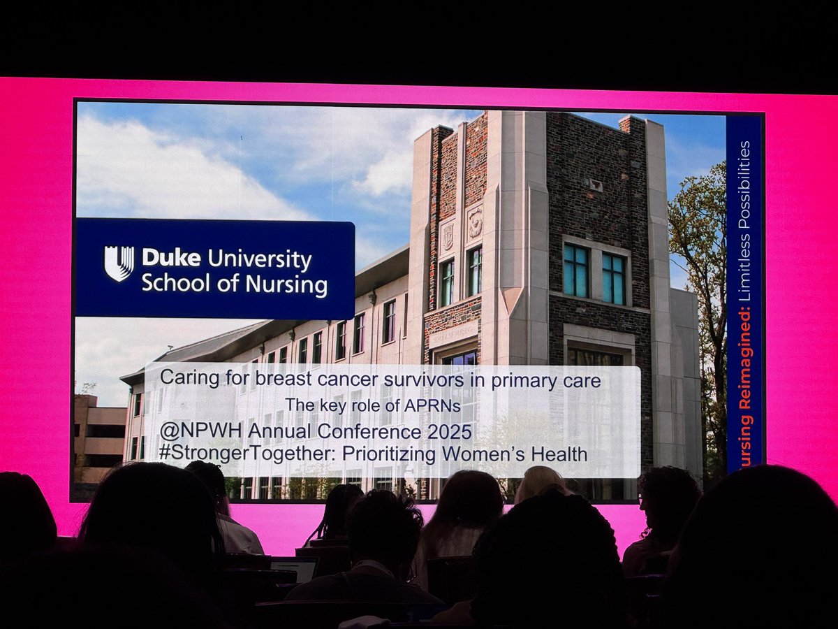 JackieW_NP's tweet photo. Kathy Trotter, DNP presenting on #BreastCancer #Survivorship at #NPWH2025 conference! 💖

#BreastHealth #WomensHealth #Survivorship #BreastCancer #DukeBreastSurgery https://t.co/rAiRlRvjxc