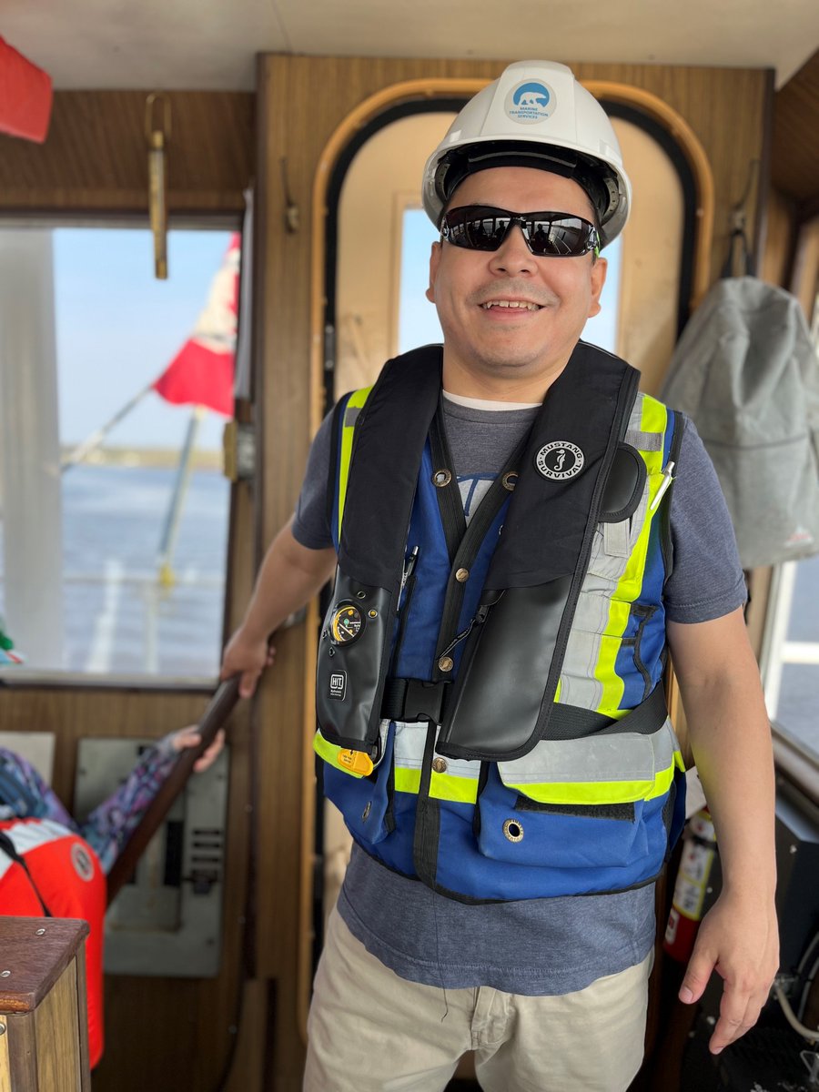 DawnSenator's tweet photo. Joined students &amp; crew of the Western Arctic Marine Training Centre aboard the Kakisa on the Mackenzie River in Hay River, NT. Inspiring to see future seafarers gaining real experience navigating northern waters that are vital to Canada’s Arctic. ⚓🌊 #NWT https://t.co/rPTuOycVwn