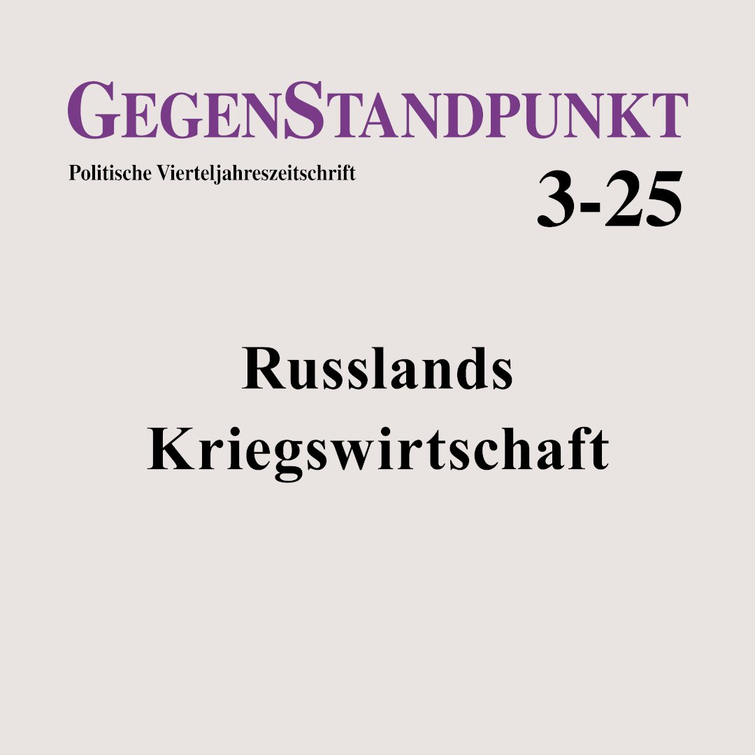 Apropos #Papiertiger. Ein Artikel, der die russische Kriegswirtschaft erklärt.
Neu erschienen in #GegenStandpunkt 3-25:
de.gegenstandpunkt.com/artikel/russla…

#Putin #Russland #Wirtschaft #Inflation