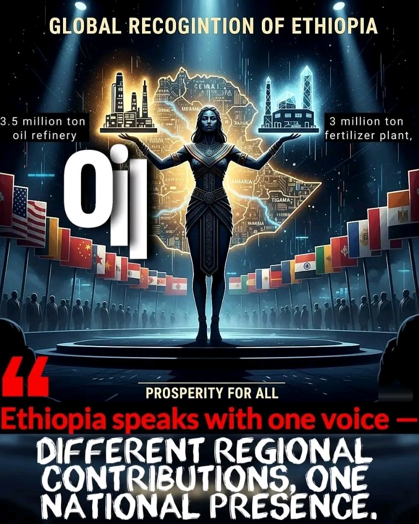 eshetusirnesa's tweet photo. *Global Recognition of Ethiopia*

With a *3.5 million ton oil refinery* and a *3 million ton fertilizer plant,* Ethiopia is no longer just a consumer on the global stage — it is a producer, a supplier, a partner. https://t.co/y7jz9JwEEu