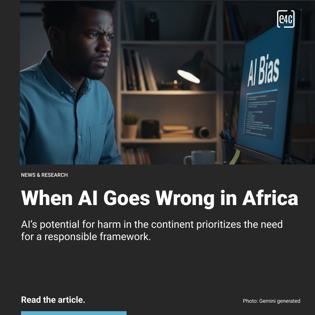 engineer4change's tweet image. AI’s rapid, largely unchecked deployment in Africa threatens to deepen societal divides. 

Esther Oyiyechi Abel explores a responsible AI framework, one built on fairness, accountability, and transparency.

🔗Read more: engineeringforchange.org/news/when-ai-g… 

#E4C #SocialImpact #AI