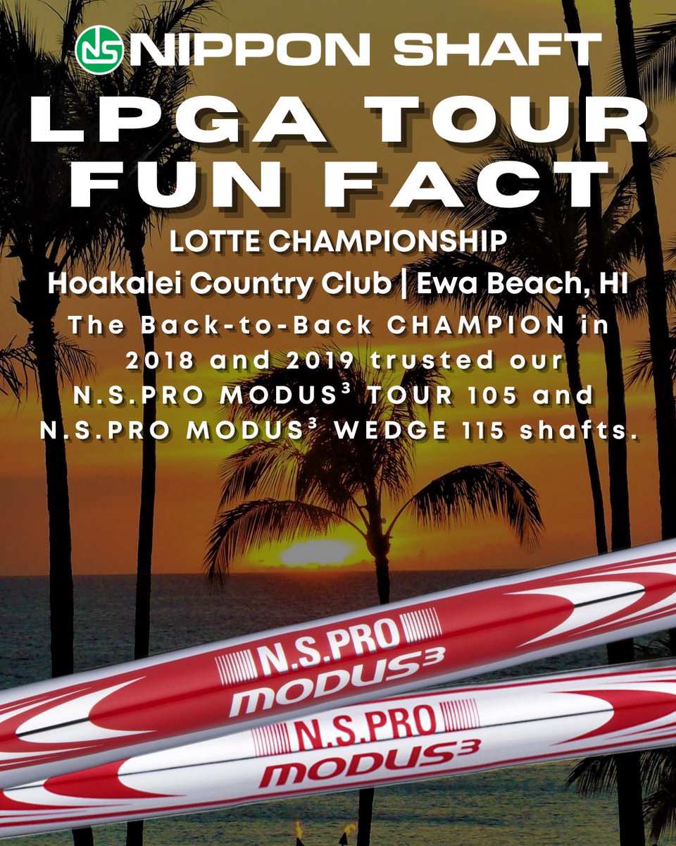⛳️🏆 NIPPON SHAFT FUN FACT 🏆⛳️
At the <a href="/LPGA/">LPGA</a> Lotte Championship, 3 of the last 6 champions trusted Nippon Shaft to capture victory on one of the tour’s biggest stages. 🔥⛳️
Tour-proven. Player-trusted. Made in Japan. 🇯🇵
#NipponShaft #NSPRO #MODUS3 #GolfShafts