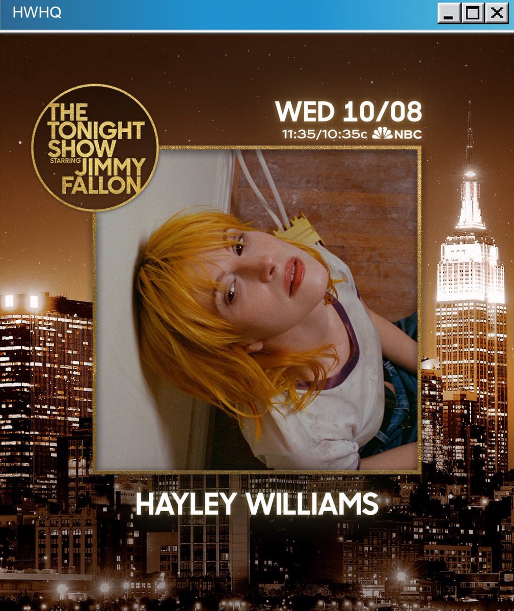 concertleaks's tweet photo. Hayley Williams is set to perform on The Tonight Show next Wednesday! https://t.co/hYDbRadiUz