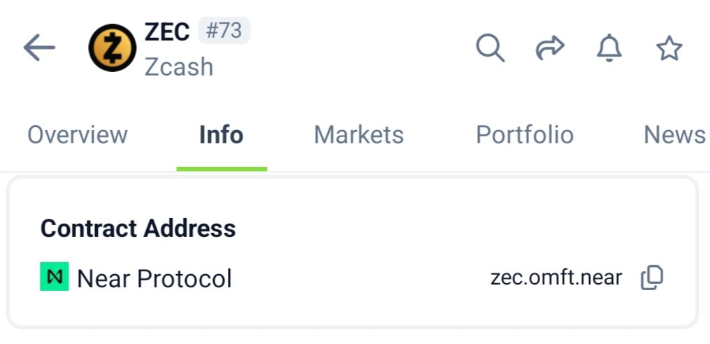 Coingecko literally shows NEAR omnitoken (omft) as the contract address for ZEC and you still faded NEAR Intents? 

The NEAR community supported Zcash during some of the toughest times and we are only going to double down as the world wakes up to financial privacy.