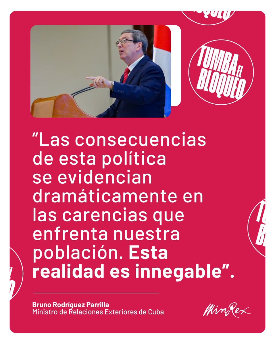 El bloqueo es una política unilateral que transgrede todas las normas del derecho internacional, y que constituye una flagrante violación de los derechos humanos de todos los cubanos.
#TumbaElBloqueo 
#SanctiSpíritusEnMarcha