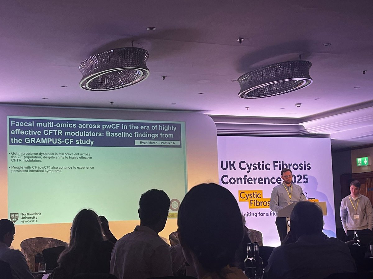 RyanJosephMarsh's tweet image. Another fantastic #UKCFC conference down in London. Great science on display as always, including some particularly exciting model systems to study #cysticfibrosis across the entire body! 

Lots of exciting data from the #GRAMPUSCF team on display to tackle gut symptoms in #CF 🤝
