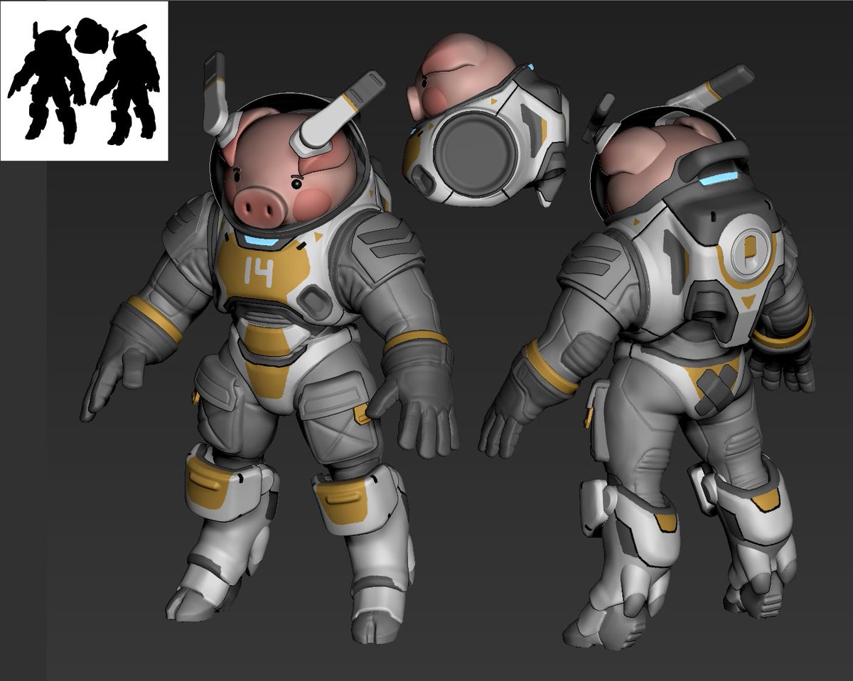 arnievitkus's tweet photo. Some #ZBrush and V1 sketch done; feels good enough for now. Next up, the baddies.

#indiegames #indiegamedev #characterart #characterdesign #3d #3Dartist #3dart #scifi #indiedev #wip https://t.co/z9HXRJDOP3