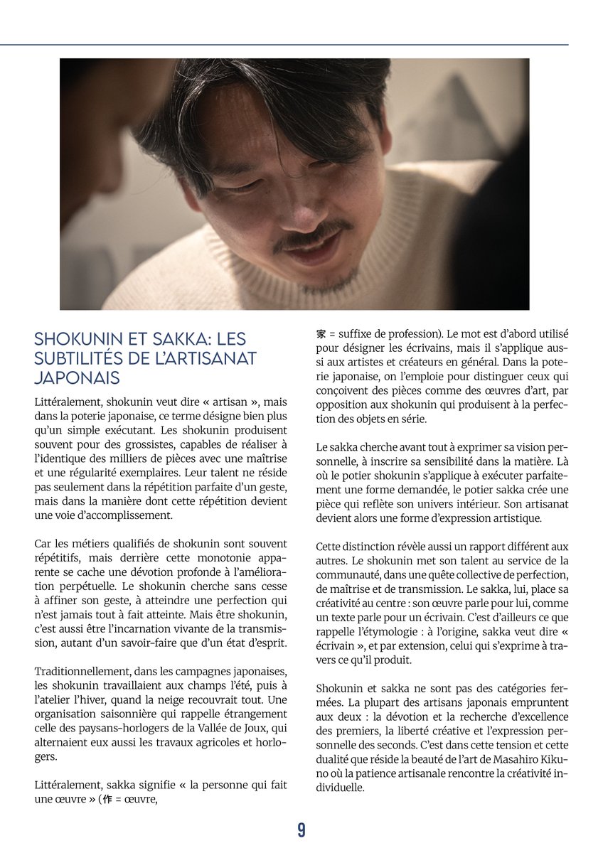 Au programme :

- Interview de Kikuo Ibe le créateur de la G-Shock 💥
- Dossier spécial Masahiro Kikuno, horloger indépendant ⚙️
- Focus vintage : Grand Seiko First ✨
- Une histoire méconnue reliant un horloger japonais et un suisse 🇨🇭🇯🇵
- Parenthèse évasion : Tsunagi Onsen 🏖️