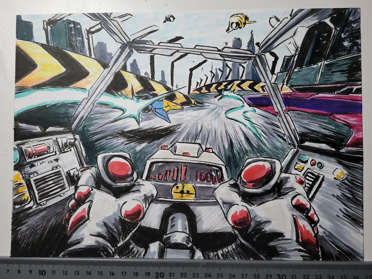 BuzzerZero's tweet photo. Inktober 02 - "Weavy"
Thinking about WipEout and BallisticNG. #intkober #inktober2025 https://t.co/qBeWnc7tnj
