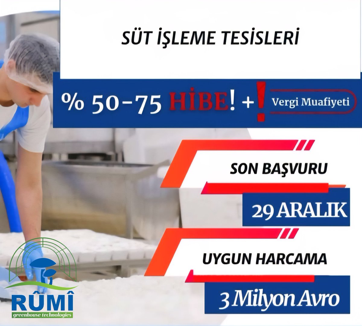 rumitarim's tweet photo. TKDK IPARD III Programı 10. Çağrı İlanına çıkmıştır detaylı bilgi için lütfen arayınız.

#tkdk #ipard #topraksıztarım #sütişleme #hibe #teşvik #kredi #Mushroom https://t.co/caoKe8Y46X
