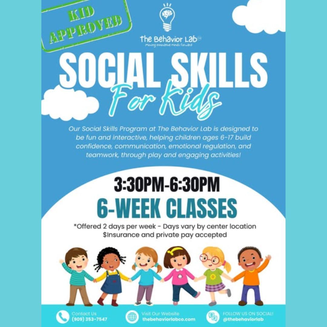 EarlyStartFRN's tweet image. 🌟 The Behavior Lab invites your children to Social Skills for Kids! 🌟
For ages 6–17 🧒👧
📅 6-week program | 2 days/week
🕒 3:30–6:30 PM
💳 Insurance &amp;amp; private pay accepted

📞 (909) 353-7547 | 🌐 thebehaviorlabco.com

#TheBehaviorLab #SocialSkills #KidsProgram