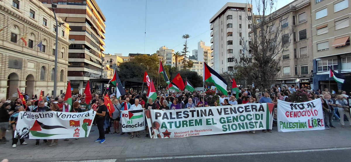 🇵🇸 Alacant amb Palestina ✊️

Exigim la immediata posada en llibertat de totes les persones que integren la Global Sumud Flotilla, assaltada de manera il·legal per l'exèrcit israelià.