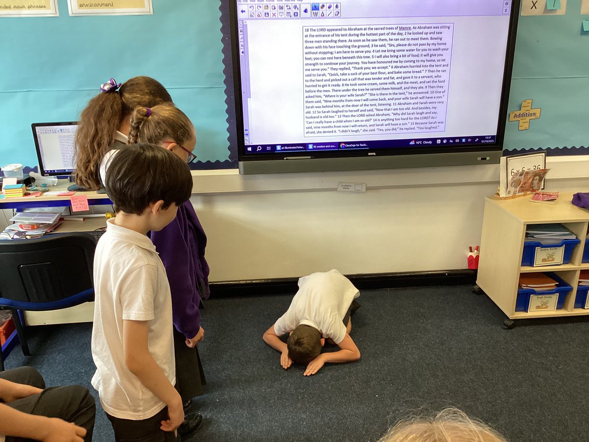 We have been studying the story of Abraham in the book of Genesis. We retold the story through role play and made links between this story and other scripture.