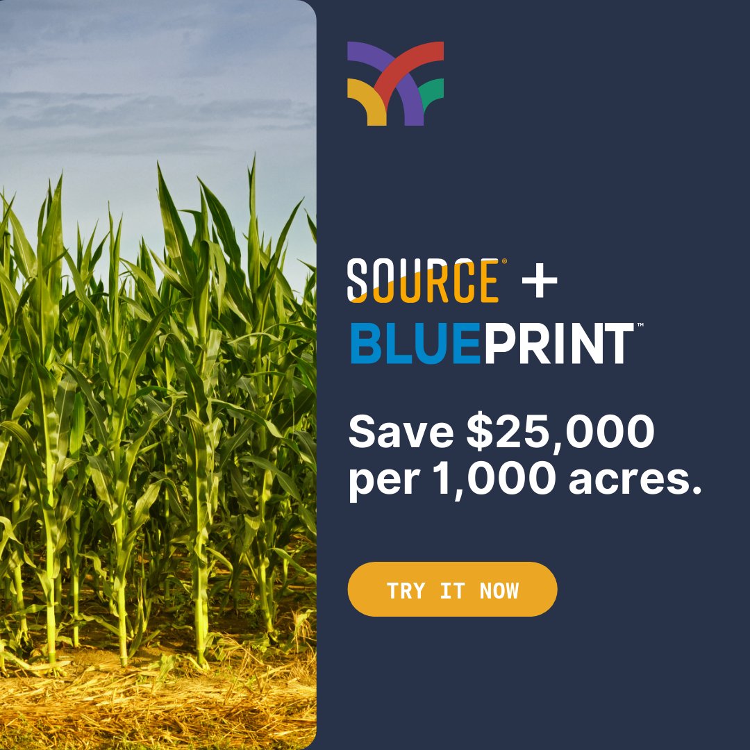 📉 Corn prices down. 📈 Inputs up.
🌽 SOURCE® + BLUEPRINT® = $25K savings per 1,000 acres.
 Yield protected. ROI guaranteed.

#AgTech #SustainableFarming #SoilHealth #Growers #AgInnovation