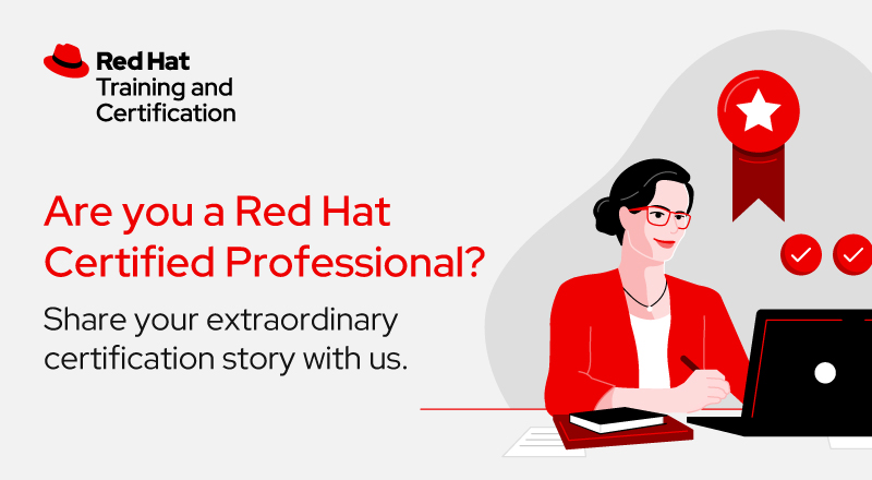 Want to share your certification journey and become our 2026 <a href="/RedHat/">Red Hat</a> Certified Professional of the Year? Show us the impact you're making with your #RedHat skills. Learn more and submit your story: red.ht/46hpAb9