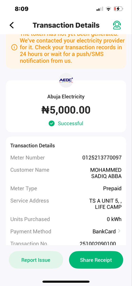 sadiqmohammed23's tweet photo. @aedcelectricity i can’t get my electricity token i have purchased electricity three times using three different platforms. Please look into this for me. https://t.co/WNA2MQqrwR