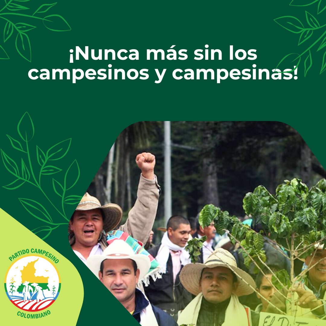 pcampesinocol's tweet photo. ¡Nunca más sin el campesinado!

Porque el corazón de Colombia late en el campo, y su voz merece ser escuchada.

Pronto sembraremos juntos un nuevo camino.

#PartidoCampesinoColombiano #CampesinadoColombiano #NuncaMásSinElCampesinado https://t.co/55lB1FbpGw