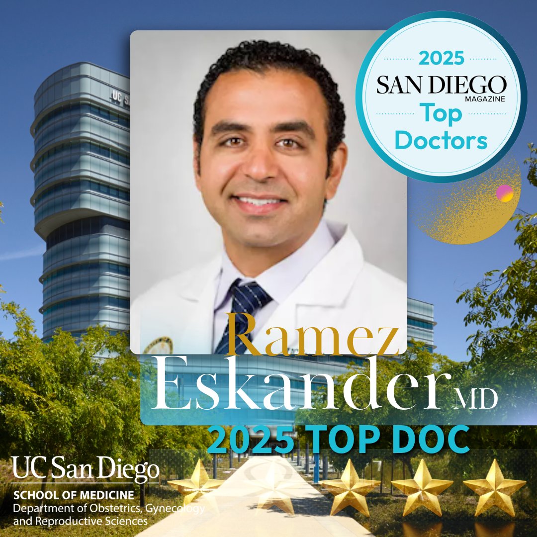 UCSD_ObGyn's tweet photo. Congratulations to Ramez Eskander, MD @rne_md @UCSD_ObGyn on his dedication to delivering outstanding and compassionate patient care which has earned him recognition as a 2025 #TopDoctor from #SanDiego Magazine @sandiegomag 🎉! https://t.co/D7j73LBKwQ