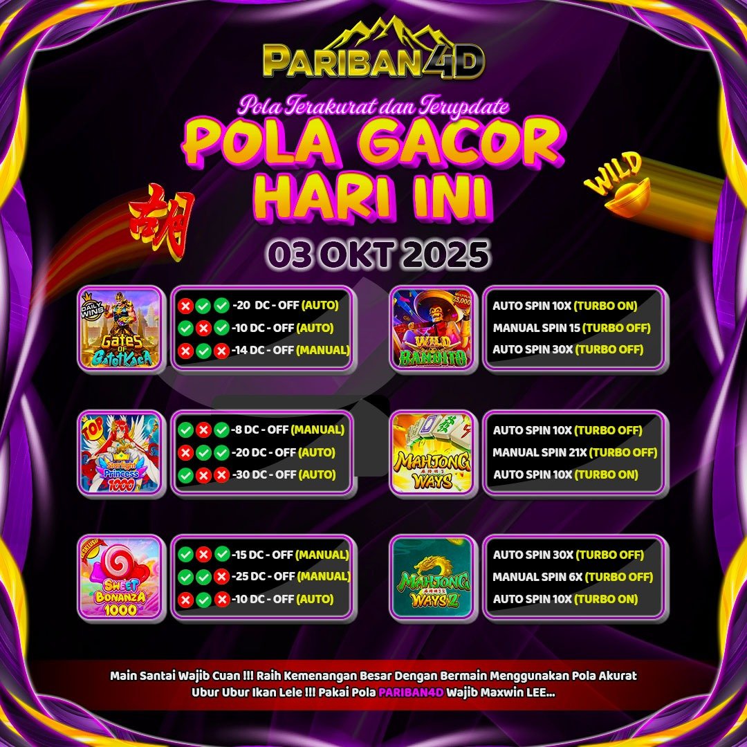 PARIBAN4D's tweet photo. POLA GACOR PARIBAN4D TANGGAL 02 OKTEBER 2025 DEPOSIT TANPA RIBET WD TANPA BATAS
🥰 #pgsoft
🥰 #PRAGMATIC
🥰 #PARIBAN4D
🥰 #slotgacor
🥰 #gameonline
🥰 #depopulsa
🥰 #scatter
🥰 #maxwin
🥰 #ewallet
🥰 #qris
LINK DAFTAR : https://t.co/qzHOVPvKf5 https://t.co/CbkdScMaeR