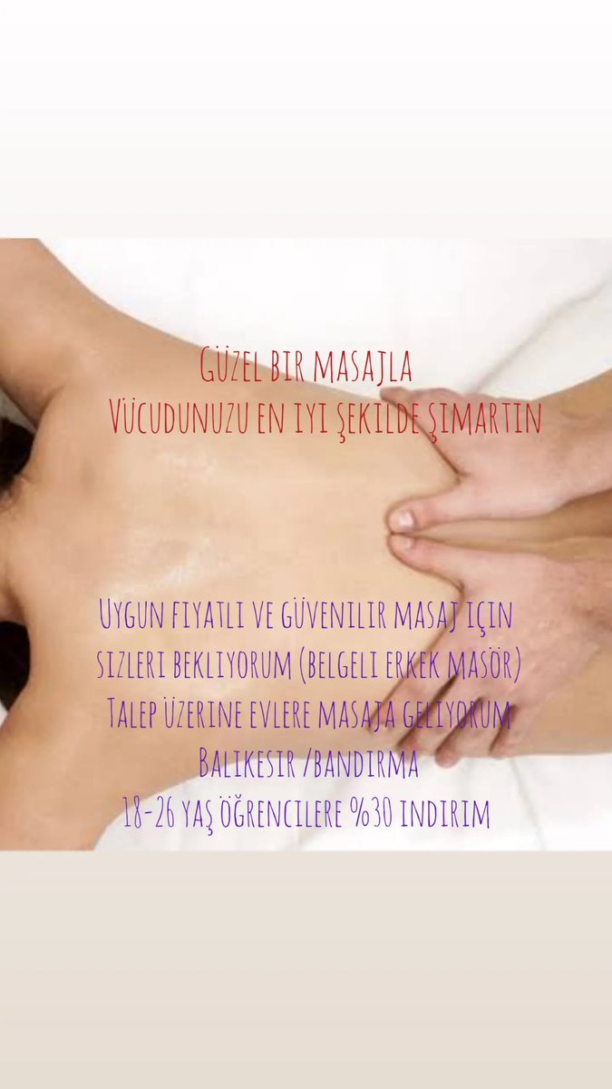 Bay, bayan ve çiftler uygun fiyata Güvenilir profesyonel masaj için sizleri bekliyorum 
#balikesir  #bandırma #masaj #masör