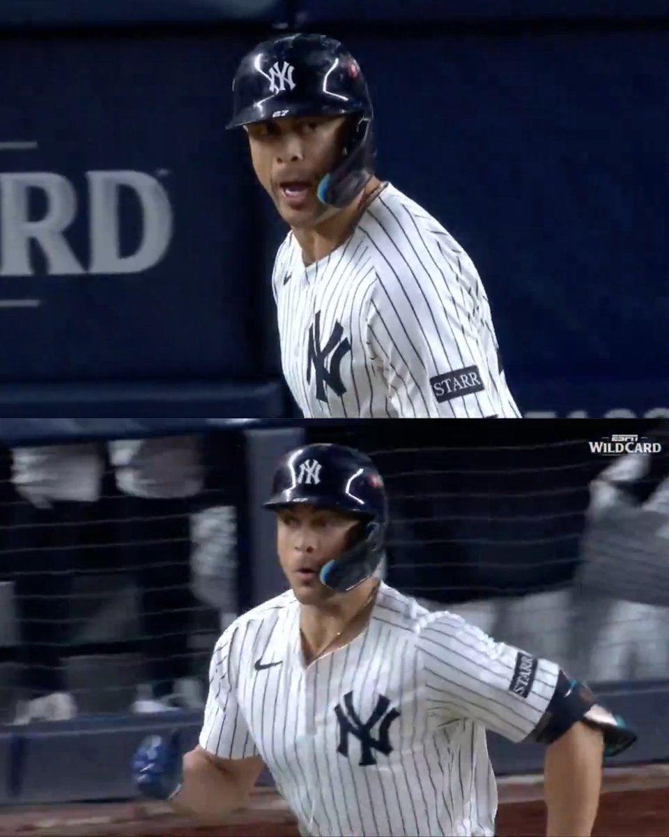 FoulTerritoryTV's tweet photo. Giancarlo Stanton went into panic mode the second he realized he didn't hit a homer. https://t.co/HWZvG8oB8t