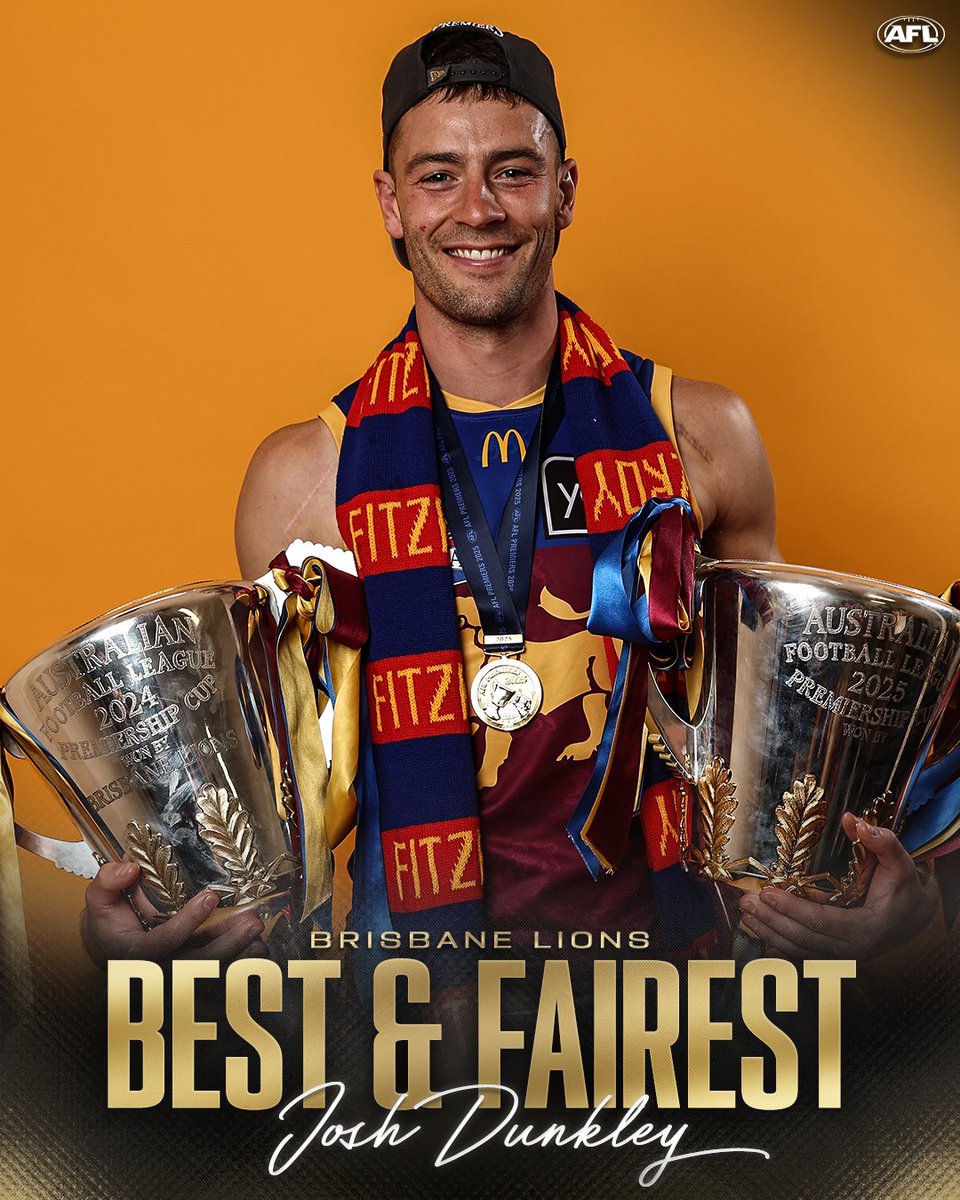 AFL's tweet photo. Slam Dunk 😍

Josh Dunkley has won his first Merrett-Murray Medal as Brisbane's best and fairest: https://t.co/9cZ1vTkvYX https://t.co/1aOaL5fwU4