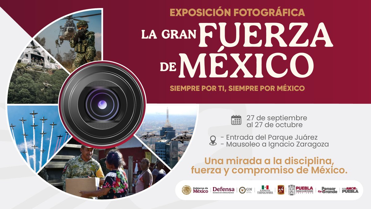 📸Visita la Exposición "La Gran Fuerza de México" 🫡. Una muestra sobre el  Ejército y Fuerza Aérea Mexicanos.🇲🇽
Aquí toda la información 👇