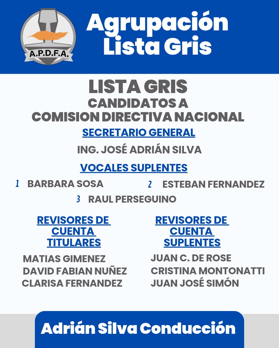 JApdfa's tweet photo. 📢 Orgullo y alegría al ver que nuestra Juventud de @apdfanacional  está más presente que nunca.
Hoy celebramos que 4 compañeros de la Juventud integran la Lista Gris de Comisión Directiva 🙌.
Destacar a nuestro candidato a Secretarío de juventud nacional @_mauriciosalas 💪🏻 https://t.co/CqcJ9oBwfo