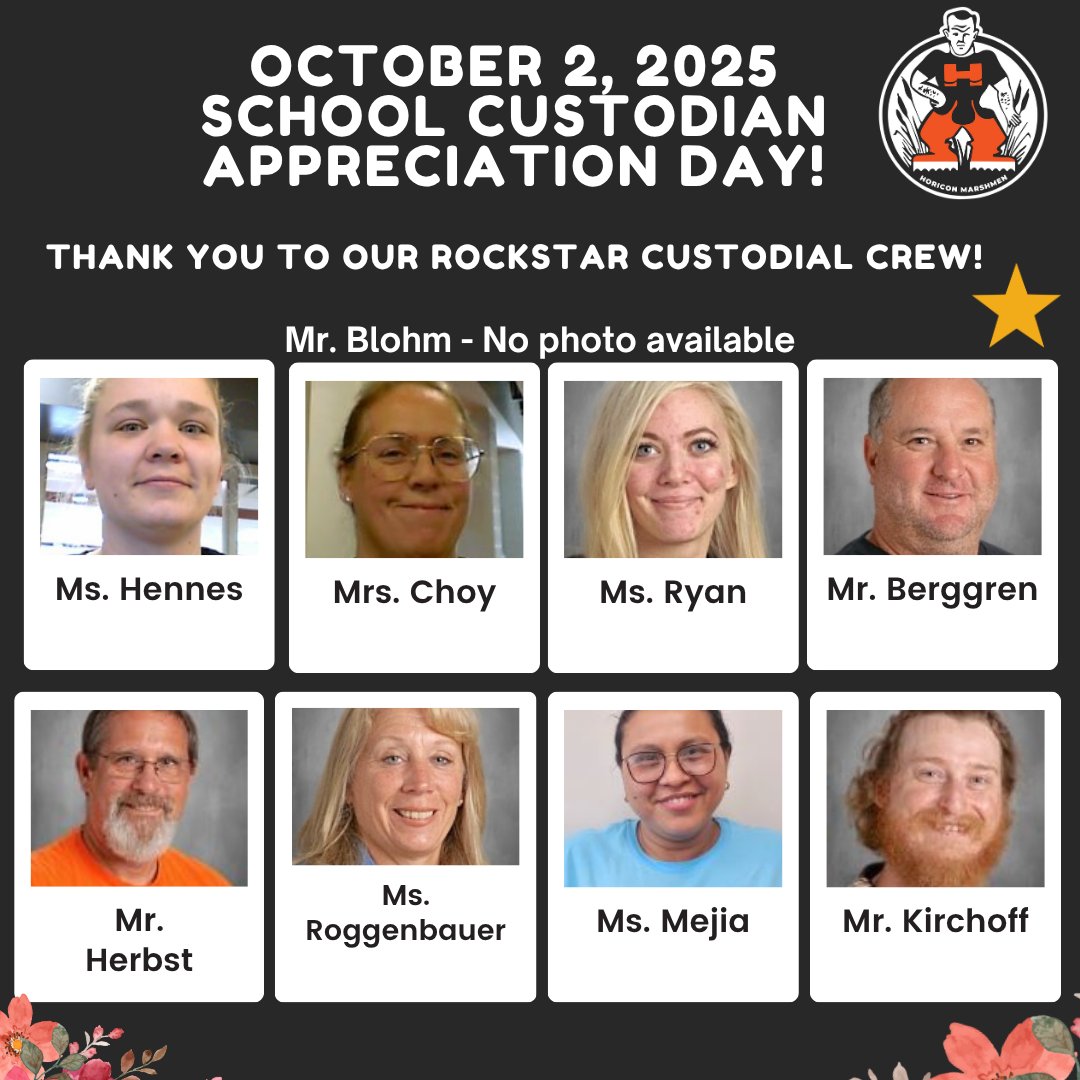 “We didn’t forget! Our Rockstar Custodial Crew keeps Horicon shining every single day, and tonight we celebrate them on School Custodian Appreciation Day. Thank you for all you do!”