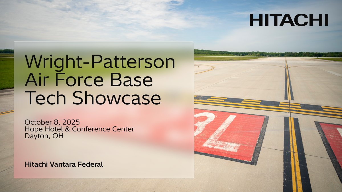 Team Hitachi is proud to support next week's Wright-Patterson Air Force Base Tech Showcase. Local armed forces personnel are encourage to join us for a look at how Hitachi can accelerate their missions and create new data-driven competitive advantages. bit.ly/3WqjpN3