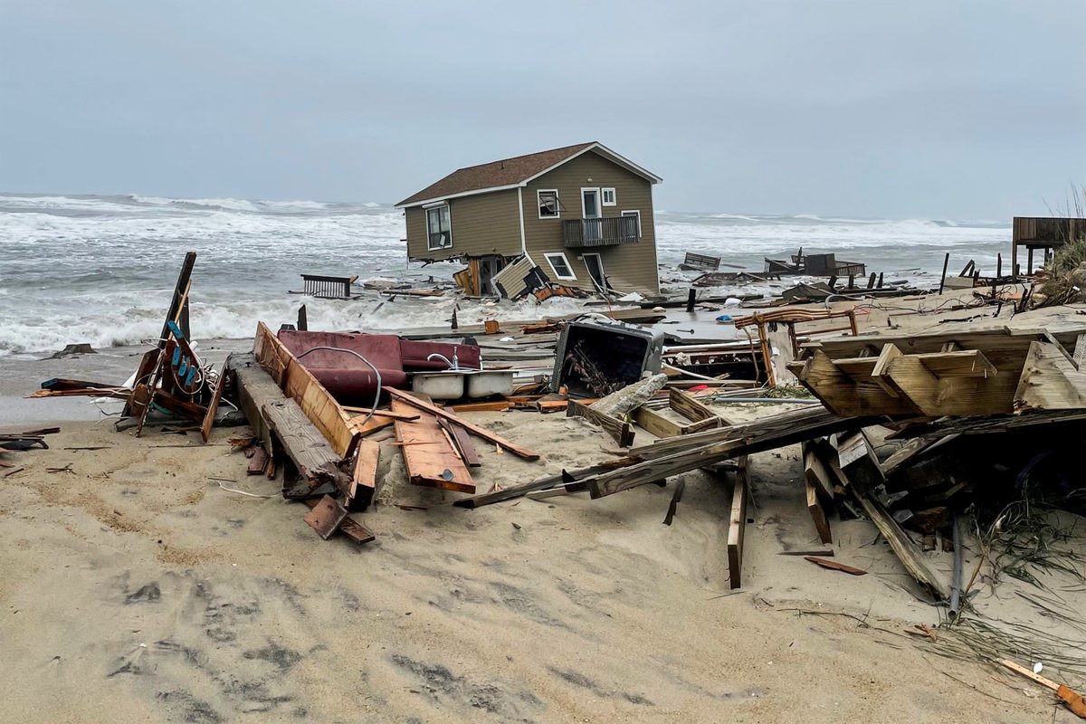 Why are we surprised this is happening? What did these people think was going to happen building houses on SAND? We will blame it on "Climate Change" so we don't have to take responsibility for making stupid choices.