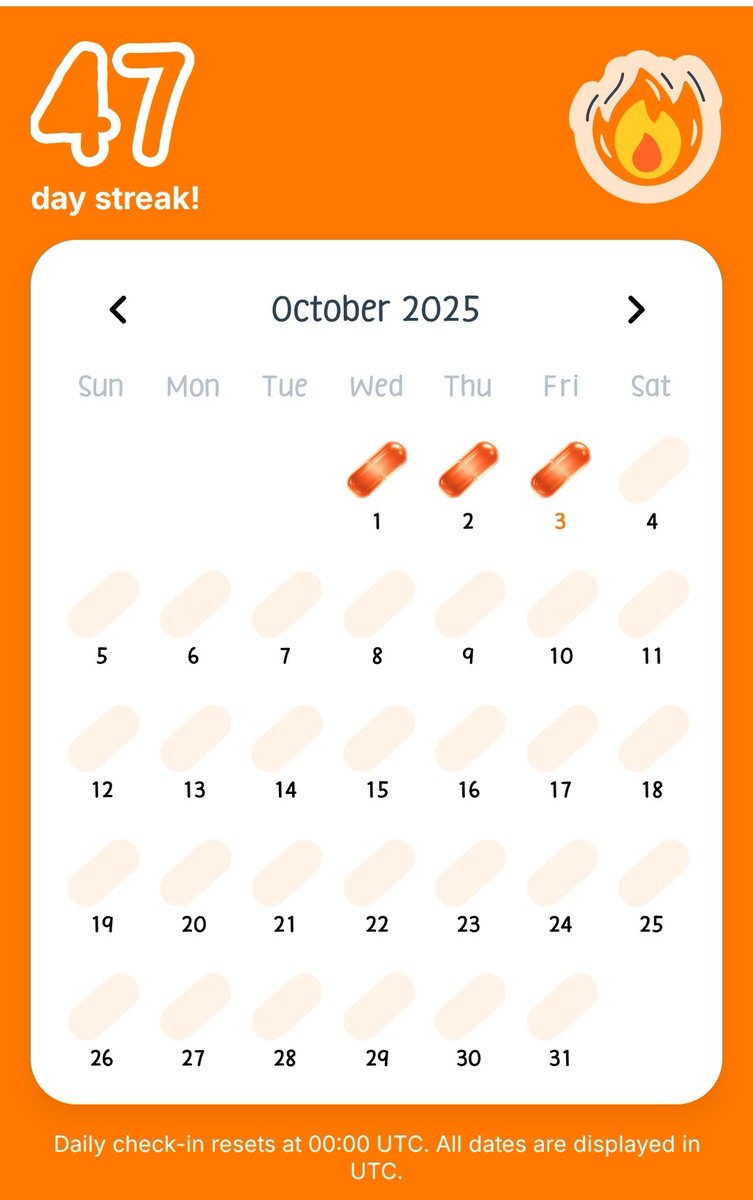 lemongarlic26's tweet image. &quot;47 days strong 💪🍊 Consistency is the secret—showing up every day, no matter what. Step by step, I’m building momentum and proving that discipline beats motivation every time. On to day 48 and beyond! 🚀 
#StayConsistent #47Days&quot;
$Sign