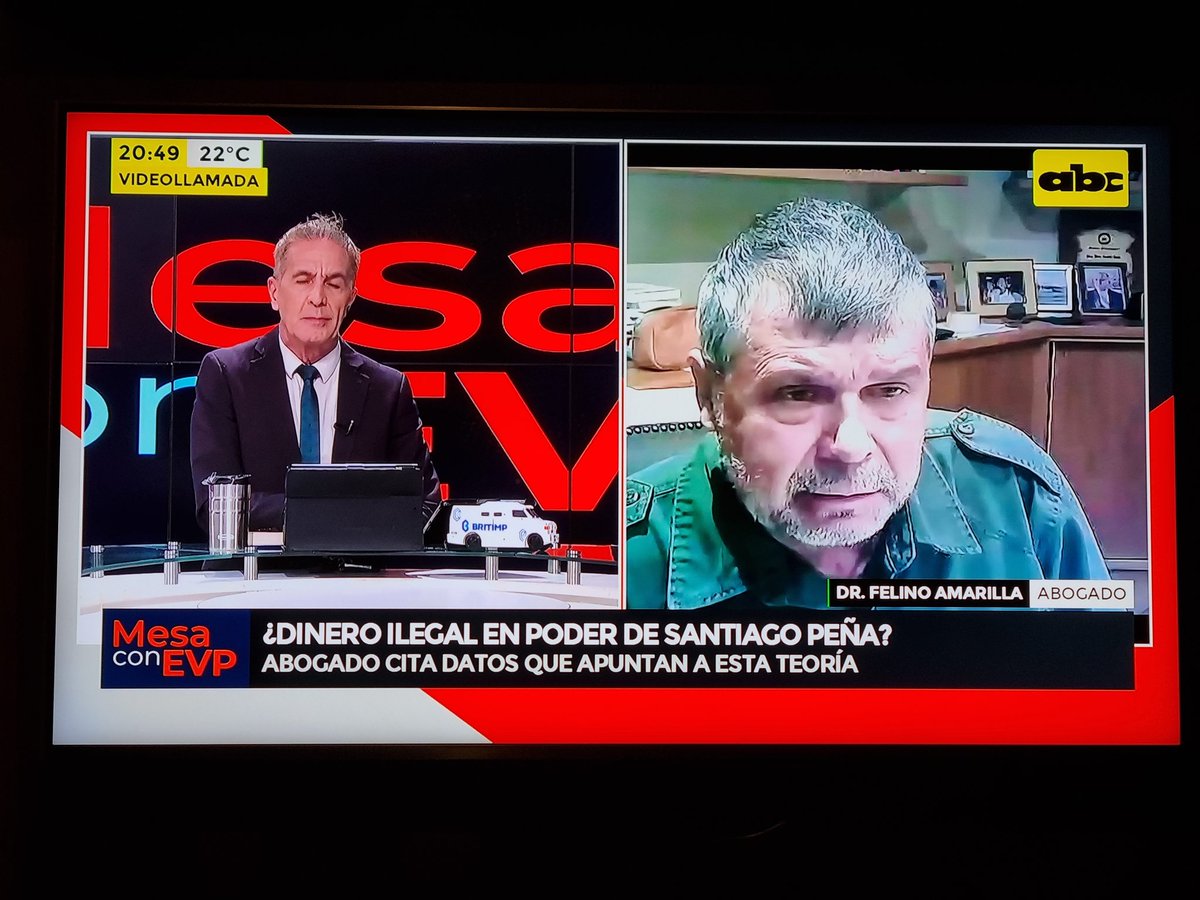. <a href="/FelinoAmarilla/">Felino Amarilla</a> le pidió al presidente <a href="/SantiPenap/">Santiago Peña</a> en el programa de <a href="/enriquevp/">enrique vargas peña</a> que demuestre a todos que la denuncia de hoy es un disparate.
Algunos puntos: 1) enorme crecimiento patrimonial entre 2017 y 2023 que no tendría relación con ingresos; 2) acciones en Credicentro
