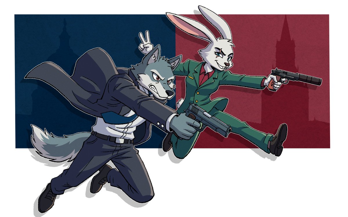 CallSignNine's tweet photo. Commie Bunny &amp; Yankee Wolf

#furryart #furryoc #furry #anthroart #ocart https://t.co/jukpm8su8u