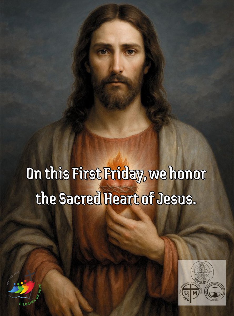 YACmomqpm's tweet photo. On this First Friday, we honor the Sacred Heart of Jesus.
A Heart burning with love, mercy, and compassion for us all.
May His Heart teach ours to love more deeply and forgive more freely.
#SacredHeart
#FirstFridayDevotion
#JesusITrustInYou
***
#YAC #YMAC #WordInUs https://t.co/uAYcheHspd