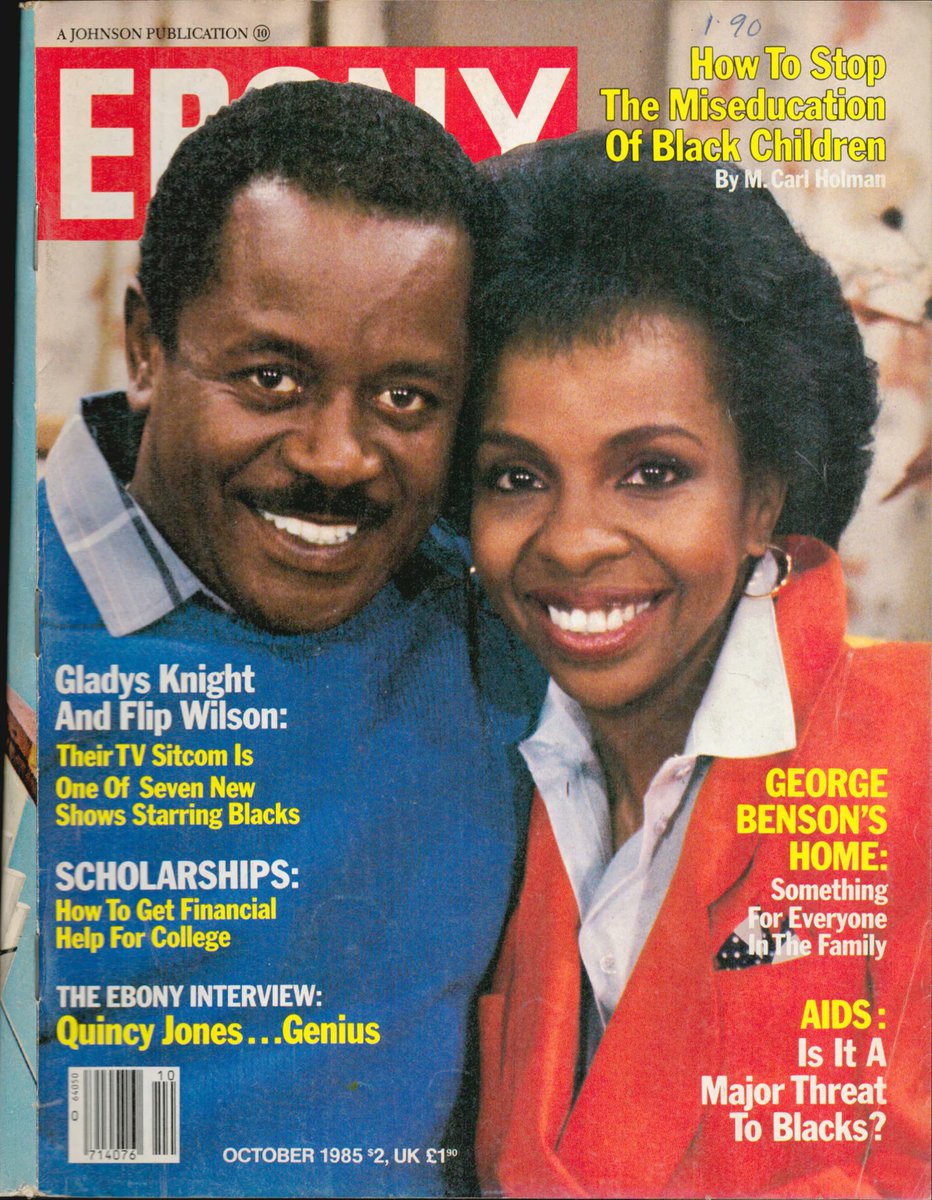 Flip Wilson &amp; Gladys Knight on the cover of Ebony in October 1985 ahead of the premiere of their CBS sitcom "Charlie &amp; Company."