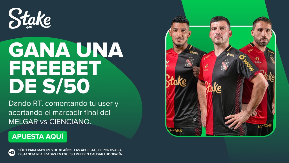#MelgarSpecial 🔴⚫️

¡Se viene el #ClásicoDelSur! Disfrútalo con #Stake 🔥

Por eso, regalaremos una freebet de S/50 💸 a un Staker aleatorio que de RT, comente su usuario y acierte el marcador final del partido 🎯

Apuesta aquí ➡️ bit.ly/4n5VSfD